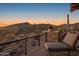 Balcony features lounge chairs and mountain views at 9904 E Lookout Mountain Dr, Scottsdale, AZ 85262