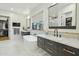 Bright bathroom features double vanities, soaking tub, and marble countertop at 3530 E Glenrosa Ave, Phoenix, AZ 85018