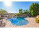 Private backyard oasis with a sparkling pool, mature trees, and a relaxing ambiance at 3890 S Star Canyon Dr, Gilbert, AZ 85297