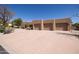 Stunning exterior elevation features a private drive and multiple car garage spaces at 8233 E Foothill Cir, Scottsdale, AZ 85255