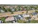 Real estate aerial showing the property, neighborhood, nearby rail lines, and green landscaping at 92 N Palm St, Gilbert, AZ 85234