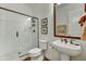 Bathroom with a glass enclosed shower, white subway tile, and modern fixtures for a clean and bright aesthetic at 37170 N Greythorn Cir, Carefree, AZ 85377