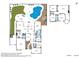 Overhead floorplan of the home and backyard pool with outdoor seating, perfect for understanding the layout and entertaining possibilities at 4455 E Palmdale Ln, Gilbert, AZ 85298