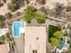 Stunning aerial view showcasing a private backyard oasis with a sparkling pool at 5448 E Windstone Trl, Cave Creek, AZ 85331