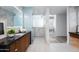 Stylish bathroom boasts a marble shower, vanity, and contemporary fixtures at 5455 E Lincoln Dr # 3008, Paradise Valley, AZ 85253