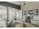 Inviting living room with ample natural light, neutral-toned furniture, and access to the backyard at 6334 E Viewmont Dr # 29, Mesa, AZ 85215