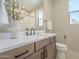 Bright bathroom featuring a stylish vanity, modern fixtures, and neutral color palette at 2121 W Sonoran Desert Dr # 95, Phoenix, AZ 85085