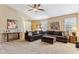 Spacious living room with comfortable seating, neutral tones and natural light at 4308 E Smokehouse Trl, Cave Creek, AZ 85331