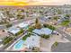 Scenic aerial view of the neighborhood showcasing landscaping, pools, and surrounding community at 1317 E Verlea Dr, Tempe, AZ 85282