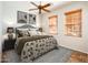 Charming bedroom featuring neutral walls, matching art, and a comfortable bed with stylish bedding at 22236 N Arrellaga Dr, Sun City West, AZ 85375