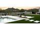 Beautiful backyard featuring a pool, spa, fire pit, and lush landscaping, creating an inviting outdoor oasis with mountain views at 36004 N Prickley Pear Rd, Cave Creek, AZ 85331