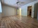 Spacious bedroom with hardwood floors and an ensuite bathroom, offering a private retreat at 8552 E Vía Del Palacio --, Scottsdale, AZ 85258
