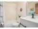 Well-maintained bathroom with modern fixtures, a clean white vanity, and tiled shower/tub combination at 2277 N Recker Rd # 6, Mesa, AZ 85215