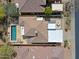 Aerial view of the home showing the backyard pool, patio, and the layout of the property at 32835 N 70Th St, Scottsdale, AZ 85266