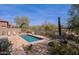 Beautiful backyard offers a private pool, desert scenery, and a peaceful escape at 32835 N 70Th St, Scottsdale, AZ 85266