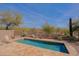 Refreshing pool with travertine patio and desert views, perfect for outdoor entertaining at 32835 N 70Th St, Scottsdale, AZ 85266