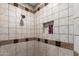 Tiled shower stall with niche storage, offering a clean and modern design; neutral tones create a relaxing atmosphere at 3473 E Wyatt Way, Gilbert, AZ 85297