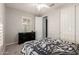 Bedroom with ceiling fan, shuttered windows and dresser at 3943 E Ficus Way, Gilbert, AZ 85298