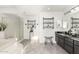 Bright and airy bathroom featuring a shower, vanity and stylish decor at 4812 S Windstream Pl, Chandler, AZ 85249