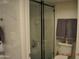 Beautiful bathroom featuring a frameless glass shower with tiled walls and modern fixtures at 10444 N 69Th St # 128, Paradise Valley, AZ 85253
