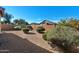 Backyard featuring desert landscaping, a privacy block wall and well maintained greenery at 18222 E La Posada Ct, Gold Canyon, AZ 85118