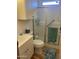 Cozy bathroom features a standing shower with frosted doors, and a toilet at 2121 N Center St # 141, Mesa, AZ 85201