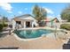 A refreshing pool with backyard view and a covered patio at 2123 E Catclaw St, Gilbert, AZ 85296
