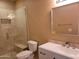 Bathroom features a modern vanity, toilet and tiled walk-in shower at 2929 W Yorkshire Dr # 2118, Phoenix, AZ 85027