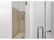 Modern shower with sleek tile and fixtures, offering a clean and contemporary design at 4457 E Fountain St, Mesa, AZ 85205