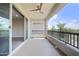 Spacious balcony featuring a ceiling fan and a sliding glass door with views of the desert at 5100 E Rancho Paloma E Dr # 1046, Cave Creek, AZ 85331