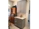 Cozy kitchen corner with light grey cabinets, stainless steel appliances and white marble countertops at 2638 W Sat Nam Way, Phoenix, AZ 85086