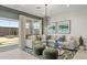 Bright and airy living room featuring a cozy sectional sofa and outdoor access at 11943 E Aster Ln, Florence, AZ 85132