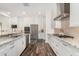 Well-lit kitchen with stainless appliances, subway tile backsplash and ample storage in white cabinetry at 22867 E Via Las Brisas --, Queen Creek, AZ 85142