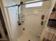 Clean shower features built-in shelves and a shower head at 4729 E Chromium Rd, San Tan Valley, AZ 85143
