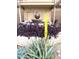 A unique spherical water fountain surrounded by rich purple flora enhances the beauty of the condo community at 5132 N 31St Way # 123, Phoenix, AZ 85016
