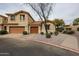 Charming single-Gathering home with desert landscaping, gravel, and a paved walkway to the front door at 5415 E Mckellips Rd # 104, Mesa, AZ 85215