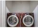 Newer matching red washer and dryer set in laundry room at 5415 E Mckellips Rd # 104, Mesa, AZ 85215