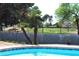 A stunning pool area with a sleek fence and lush greenery creating a private outdoor oasis at 7416 S Mcallister Ave, Tempe, AZ 85283