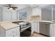 Well-lit kitchen showcasing stainless steel appliances and updated finishes at 17808 N 45Th Ave, Glendale, AZ 85308