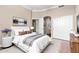 A well-lit bedroom features a comfortable bed, neutral decor, and convenient closet access at 333 N Pennington Dr # 55, Chandler, AZ 85224