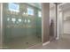 The shower features a tiled design, a glass door, and small windows providing natural light at 27629 N 176Th Dr, Surprise, AZ 85387