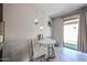 Eat-in kitchen with modern decor, compact design, and minimalist styling at 2912 E Eberle Ln, Phoenix, AZ 85032