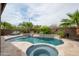 Relax in this backyard oasis with a sparkling pool, spa, and lush landscaping at 29854 N 132Nd Dr, Peoria, AZ 85383