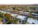 Aerial view of a residential community featuring well-maintained homes with mature trees and landscaping, offering suburban charm at 5642 E Justine Rd, Scottsdale, AZ 85254