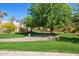 Well-maintained green space with mature shade trees and landscaped gravel accents at 9070 E Gary Rd # 136, Scottsdale, AZ 85260