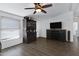 Comfortable living room with hardwood floors and ample storage at 201 S Greenfield Rd # 255, Mesa, AZ 85206