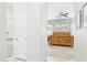 View into bedroom featuring wooden bed frame, neutral walls, and carpet flooring at 4164 E Bernice St, Gilbert, AZ 85295