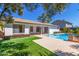Backyard with pool, grassy area, and ample space for relaxation and entertainment at 5325 W Desert Hills Dr, Glendale, AZ 85304