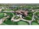 An aerial shot of the golf course, lush landscaping, and community clubhouse at 7600 E Golden Eagle Cir, Gold Canyon, AZ 85118