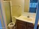 Bathroom with a sink, toilet, shower and mirror at , Tempe, AZ 85282